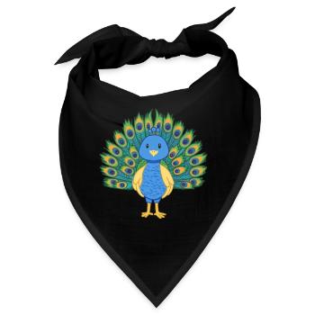 Pfau - Bandana - Schwarz - Vorne