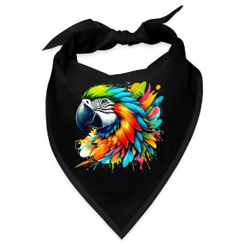 Papagei - Bandana - Schwarz - Vorne