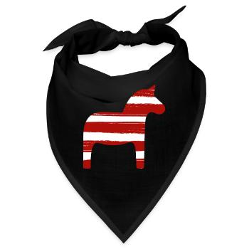 Dalapferd Streifen Weihnachten Skandinavien Deko - Bandana - Schwarz - Vorne