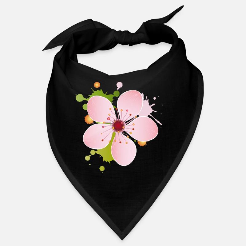 Fleur de cerisier rose délicate avec des touches colorées de couleur Bandana