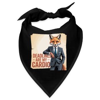 Deadlines sind mein Cardio-Büro-Fuchs - Bandana - Schwarz - Vorne