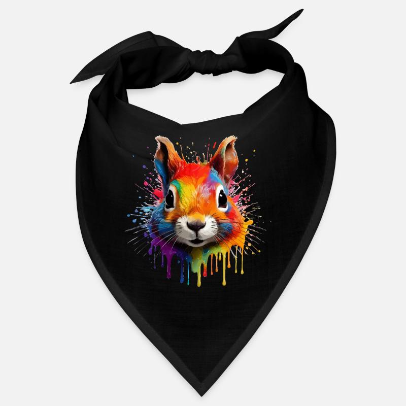 Buntes Eichhörnchen - Bandana - Schwarz