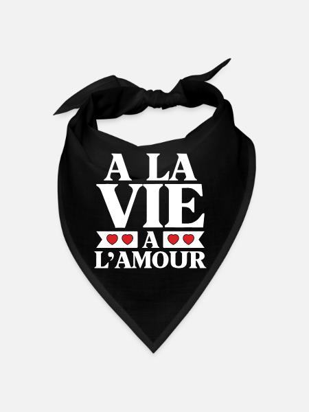 La Vie et L'Amour Coeurs Rouges - Bandana - noir - Devant