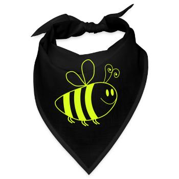 Honigbiene Cartoon - Bandana - Schwarz - Vorne