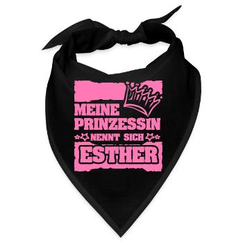 Esther als Maedchenname - Bandana - Schwarz - Vorne