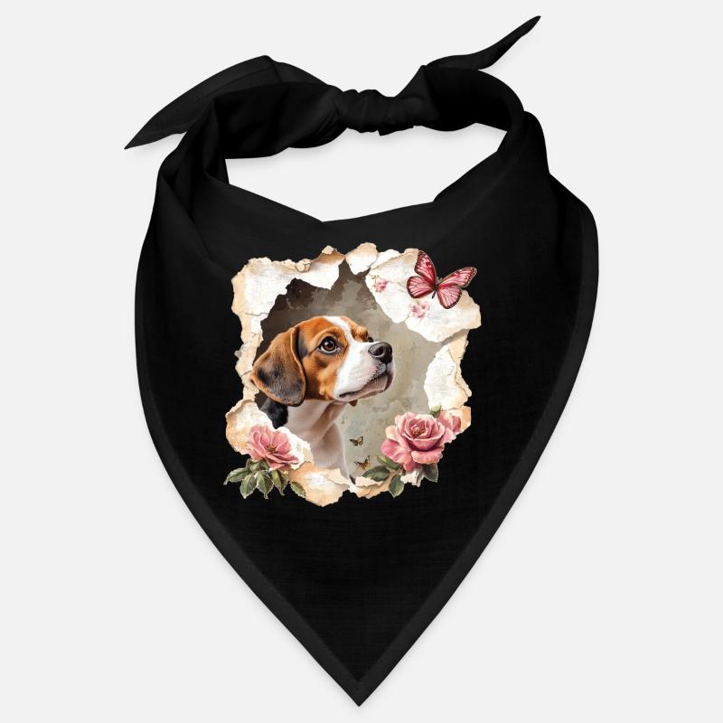 Beagle mit Schmetterling Bandana