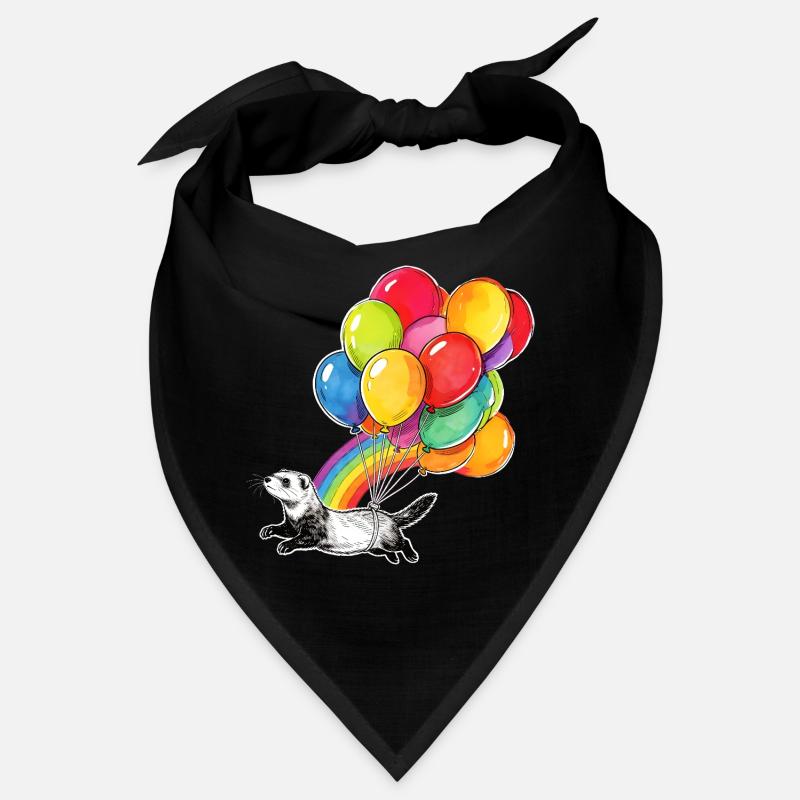 Frettchenballons und Regenbogen Bandana