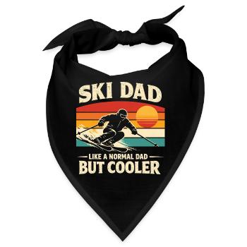 Ski Dad Retro Vintage Skifahrer Papa Geschenk - Bandana - Schwarz - Vorne