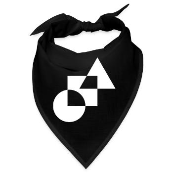 Monochromes geometrisches Mosaik - Bandana - Schwarz - Vorne
