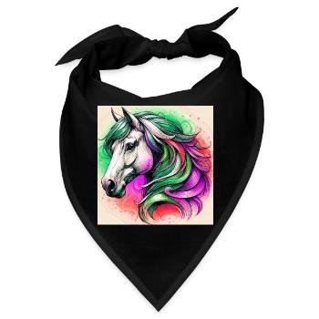 Pferd - Bandana - Schwarz - Vorne
