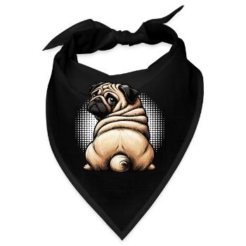 Mops Möpse Mopsbesitzer Mopsliebhaber Mopshalter - Bandana - Schwarz - Vorne