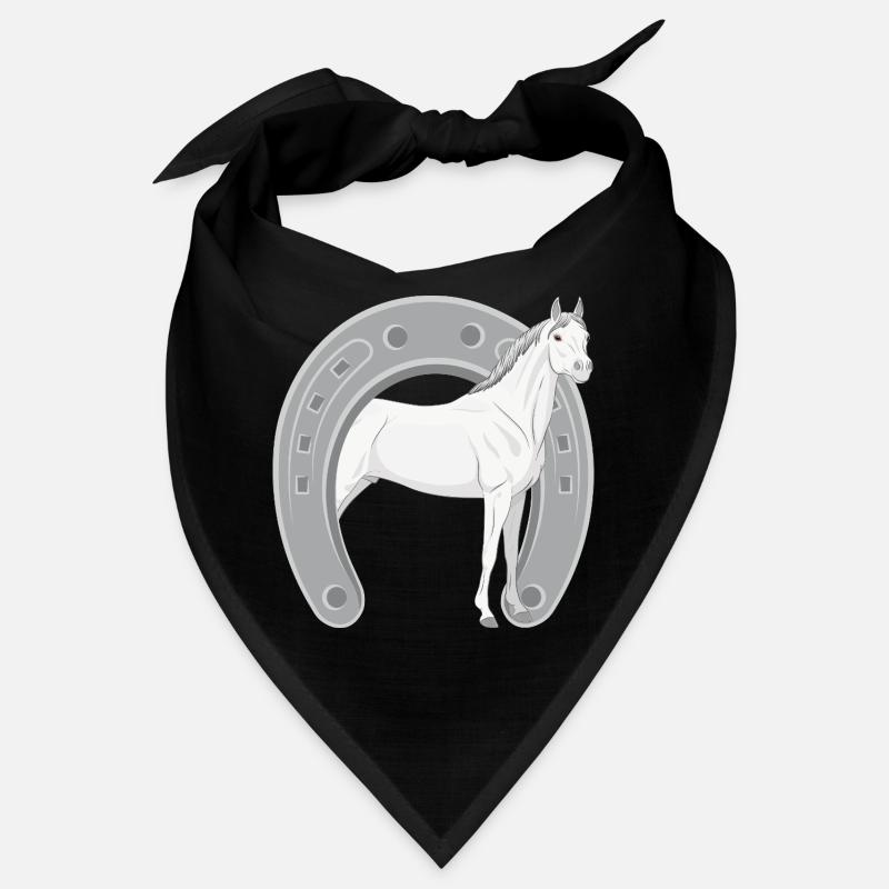 Un cheval Abbayan dans un fer à cheval retourné Bandana