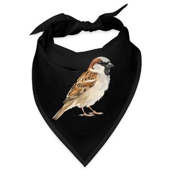 Spatz Farbblock-Illustration - Bandana - Schwarz - Vorne