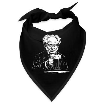 Schopenhauer trinkt Bier-T-Shirt - Bandana - Schwarz - Vorne