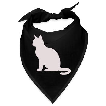 Pastellkatze Silhouette - Bandana - Schwarz - Vorne