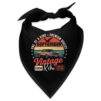 Geburtstag September 1966 Oldtimer - Bandana - Schwarz - Vorne