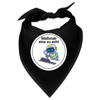 Modellbahn Roboter Eisenbahn Spur N H0 T-Shirt - Bandana - Schwarz - Vorne