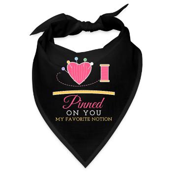 Gepinnt an dich, Valentinstags-Näh-Quilterin - Bandana - Schwarz - Vorne