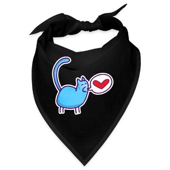 Katzenliebe - Bandana - Schwarz - Vorne