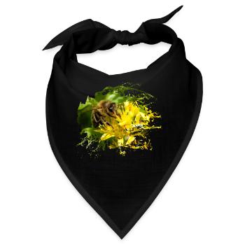 Bienen bestäuben Pflanzen und erzeugen süßen Honig - Bandana - Schwarz - Vorne