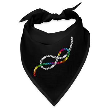 Achtknoten oder Liebesknoten in Regenbogen Farben - Bandana - Schwarz - Vorne