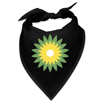 Blume - Bandana - Schwarz - Vorne