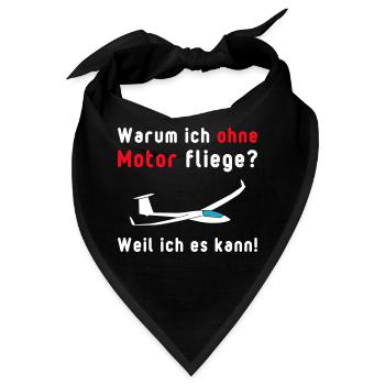 Spruch Segelflieger lustig Pilot Segelflugzeug - Bandana - Schwarz - Vorne