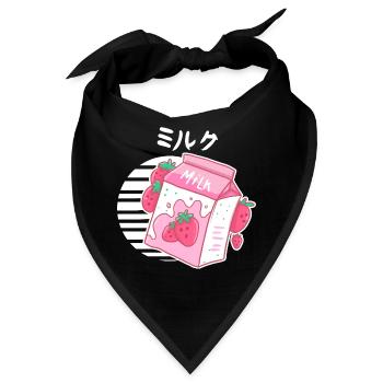 Ästhetische rosa Pastell koreanische - Bandana - Schwarz - Vorne