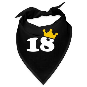 18 Krone 18. Geburtstag 18 Jahre - Bandana - Schwarz - Vorne
