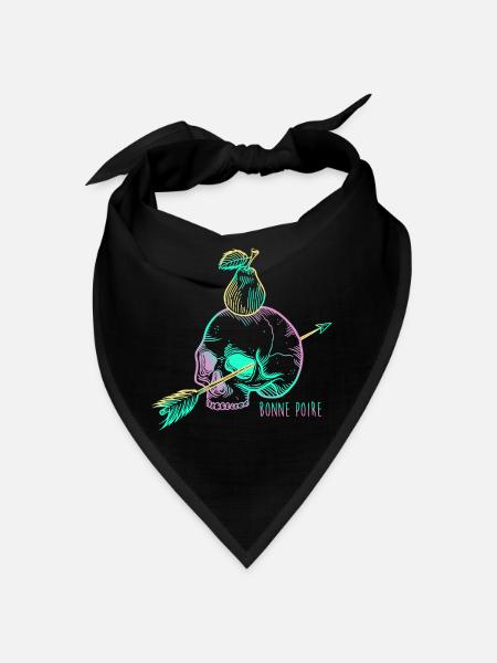 Skull pear mauve - Bandana - noir - Devant