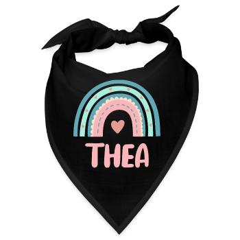 Thea Name Regenbogen Baby - Bandana - Schwarz - Vorne