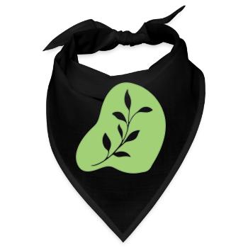Blätter - Bandana - Schwarz - Vorne