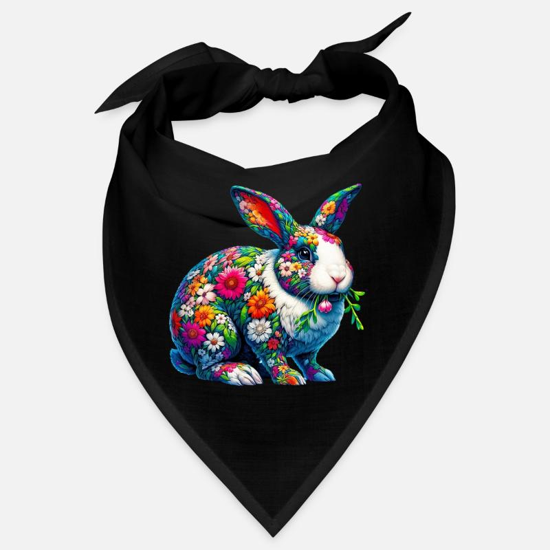 Rabbit decorated with flowers Bandana