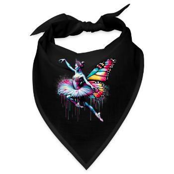 Ballerina mit Schmetterlingsflügeln Schmetterlinge Tutu - Bandana - Schwarz - Vorne