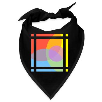 Geometrische Farbenspiele  - Bandana - Schwarz - Vorne