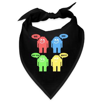 Lustige Männchen - Bandana - Schwarz - Vorne