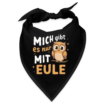 Nachteule Eule Eulen Vogel - Bandana - Schwarz - Vorne