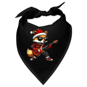 Fuchs Weihnachten Gitarre - Bandana - Schwarz - Vorne