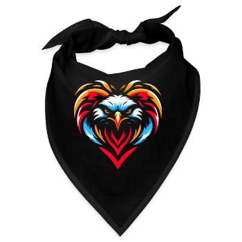 Greifvogel im Herzen - Bandana - Schwarz - Vorne