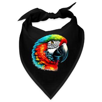 Papagei - Bandana - Schwarz - Vorne