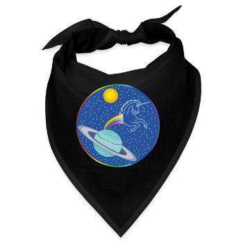Regenbogen-Einhorn - Bandana - Schwarz - Vorne