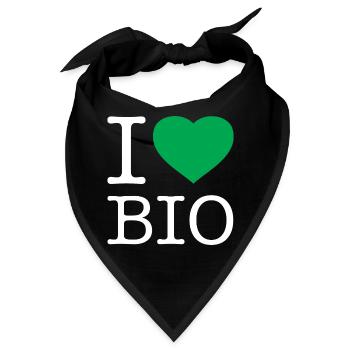 I love Bio - Bandana - Schwarz - Vorne