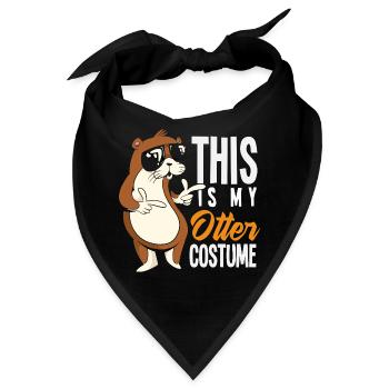 Otter Kostüm Lustiger Seeotter Cartoon - Bandana - Schwarz - Vorne