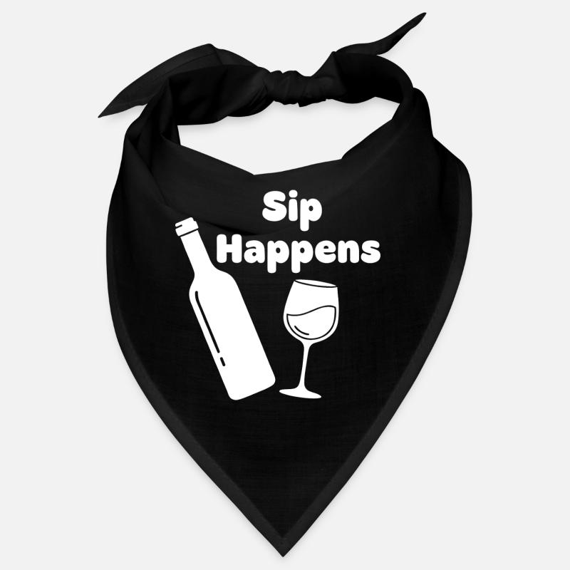 Sip Happens Bouteille de vin Verre Bandana