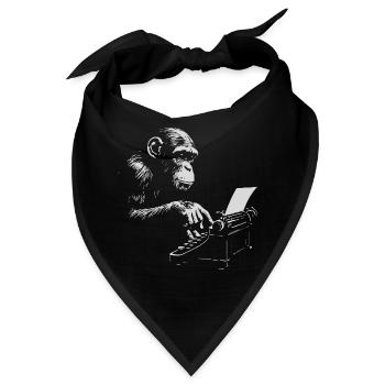 Chimp Typist Retro-Druck - Bandana - Schwarz - Vorne