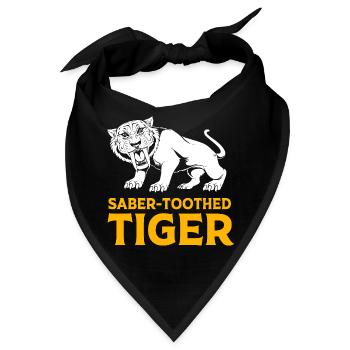 Säbelzahntiger Urzeit - Bandana - Schwarz - Vorne