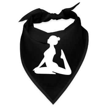 Yoga Formen Silhouetten weiß  - Bandana - Schwarz - Vorne