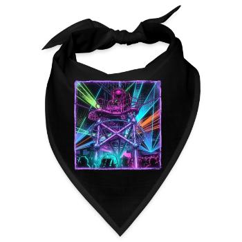 Retro Rave Electro - Bandana - Schwarz - Vorne