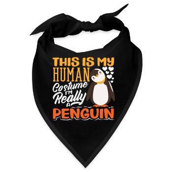 Süßer Pinguin - Geschenk für Pinguin Liebhaber - Bandana - Schwarz - Vorne