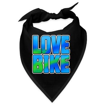 Love Bike Typographic Design - Bandana - Schwarz - Vorne